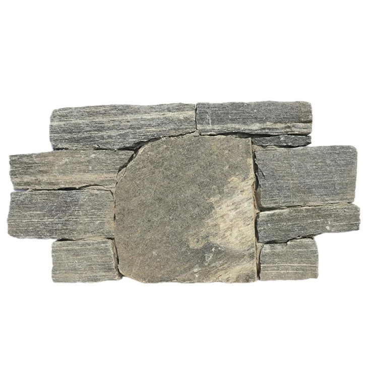Interlocking Stone Panel Grey Veins Quartzite JRD-006